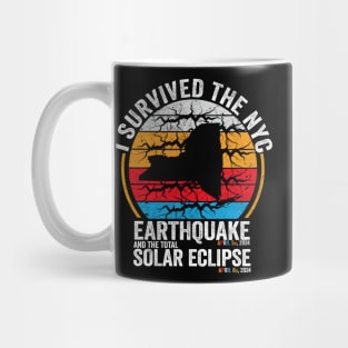 Vintage I Survived the NYC Earthquake and Total Solar Eclipse 2024 Mug